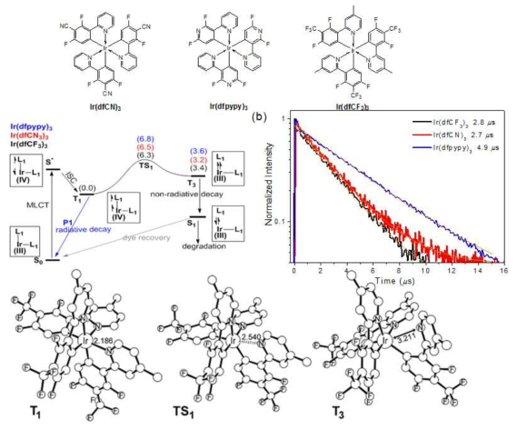 발광 Kinetics와 TD-DFT 계산에 의한 장수명 구조설계