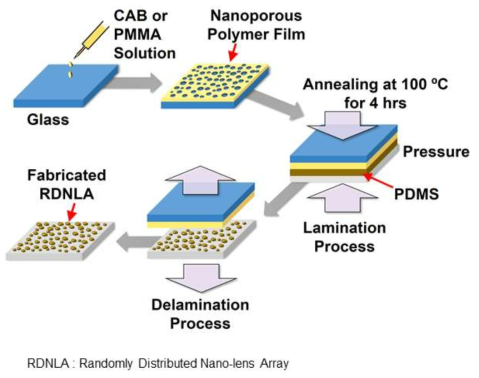 나노 임프린팅법에 의한 RDNLA 제작 공정 개략도