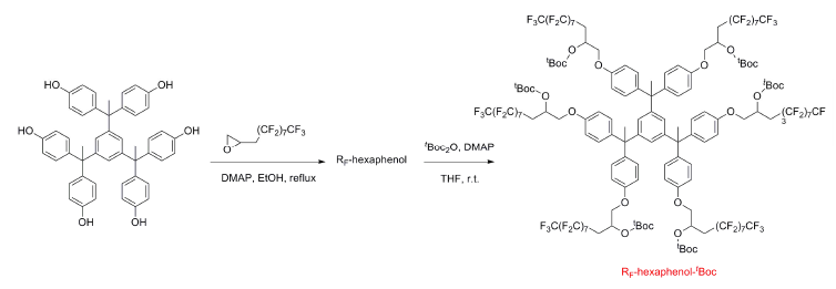 RF-hexaphenol-tBoc의 합성법