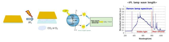 TiOx / 유기물 광촉매 mechanism 및 IPL-lamp 파장 영역