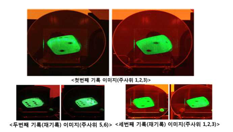 Spin-coating 및 Bar-coating 방식으로 제작된 Ph_5/95 필름위에 기록된홀로그램 이미지