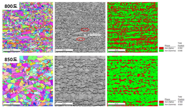 소둔열처리재의 EBSD관찰 결과