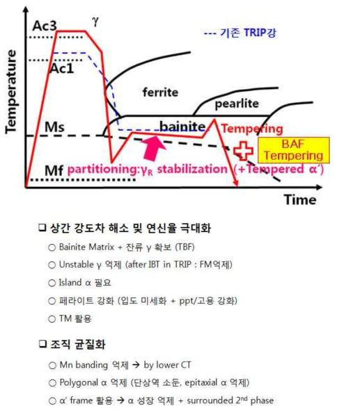 개발 컨셉 및 소둔 cycle 모식도