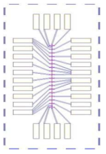 16x1 THz 감지소자 칩 레이아웃