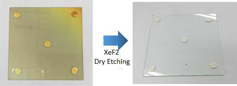 스퍼터링에 의해 증착된 a-Si 박막의 XeF2 Etching test