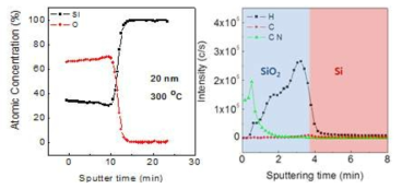 Thermal ALD BDEAS O3 공정 SiO2 박막 AES, SIMS 분석