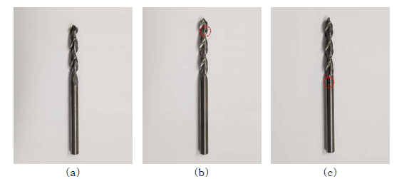 CFRP/Al stack 냉각 방식에 따른 드릴(a) Solid type drill, (b) Internal type drill, (c) Indirect type drill