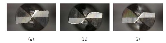 CFRP/Al stack 냉각 방식에 따른 드릴링 공구형상(g) Solid type drill, (h) Internal type drill, (i) Indirect type drill