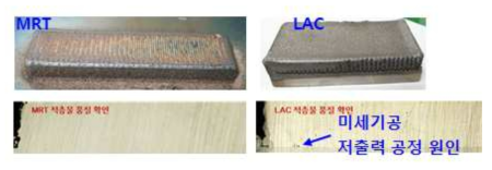 맥스로텍 & LAC STS304L 적층물 비교