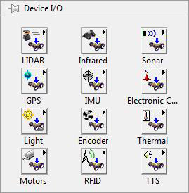 LabVIEW Robotics에 포함되는 디바이스 목록