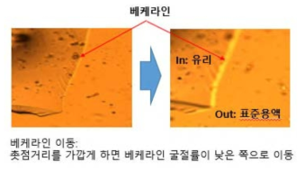 고굴절 유리알의 베케라인 측정