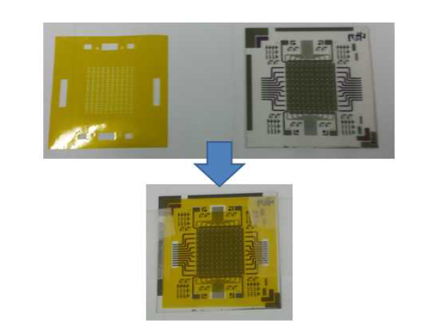 PI cover layer 와 TFT array 간 합착