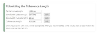 1080 nm 기준 80 nm 에서의 coherence length (4.63 um) 출처: https://www.rp-photonics.com/coherence_length.html