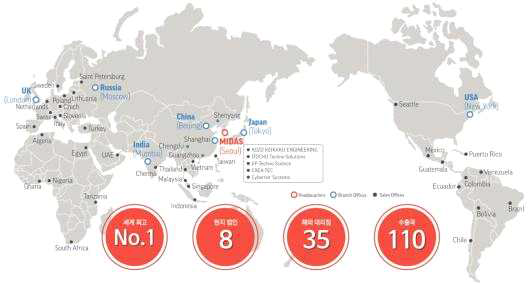 ㈜마이다스아이티의 글로벌 네트워크