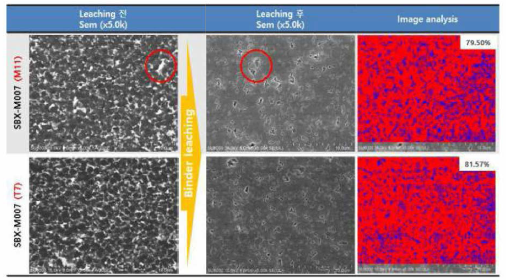 Image Analysis 결과 (리칭 SEM 조직 Image 분석 결과)