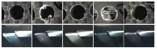 CFRP hole and tool condition (No1.~5)