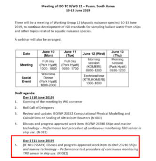 ISO에서 진행 중인 TRO 측정 표준화 방법