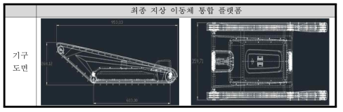 최종 지상 이동체 통합 플랫폼의 기구 도면