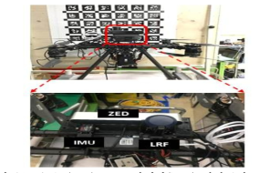 LiDAR(LRF), IMU, 카메라(ZED) 센서구성