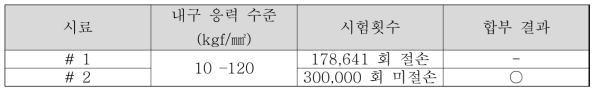 필거압연-연마 스프링의 내구성 시험결과