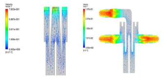 CFD Simulation (배출구 위치에 따른 속도구배 비교)