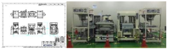 진공 챔버와 Loader, Unloader 3D 도면 및 제작 설비 사진