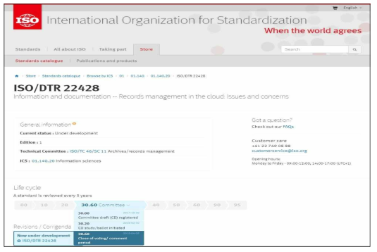 ISO/DTR 22428 Standards Catalogue