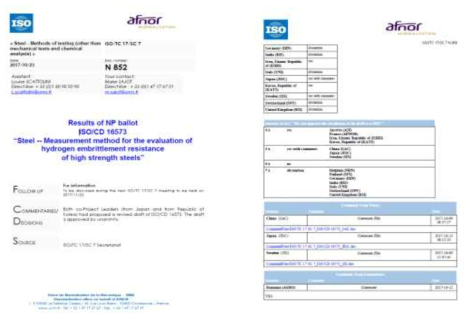 ISO 16573 CD Ballot 결과 – 승인