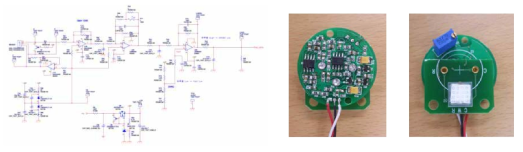 기초실험을 위해 제작된 검출회로와 센서 모듈