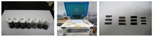 탄소전극제조용 Paste, Screen Printer 및 제조시료