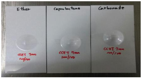 Oligomer 종류에 따른 CCET 테스트 결과