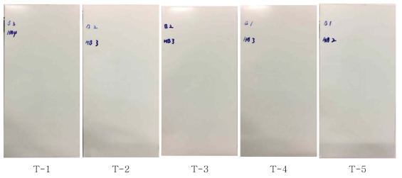 Oligomer 함량에 따른 연필경도 테스트 결과