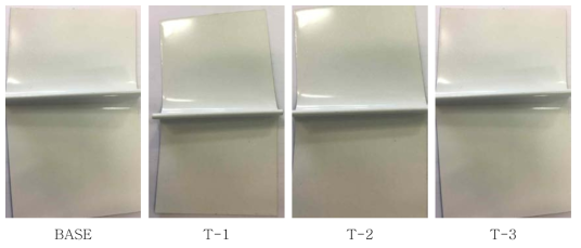 Dendritic acrylate oligomer 도입에 따른 가공성 테스트 결과