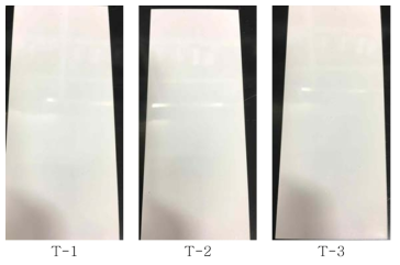 Monomer 선정 초기 경화시 변색 테스트 결과