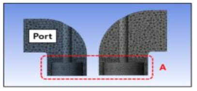 흡/배기 밸브 포트 Mesh 형상