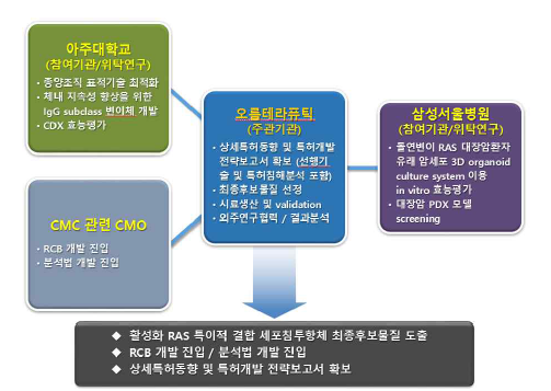 1차년도 주관기관과 참여기관의 기술개발 추진 체계