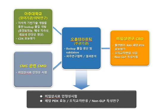 3차년도 주관기관과 참여기관의 기술개발 추진 체계