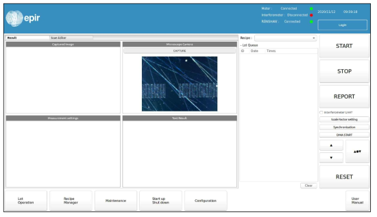 Lot Operation 화면 이미지 캡쳐 – Nano Navigator SW