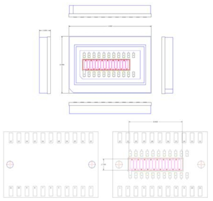 16ch APD 소자 Package Layout