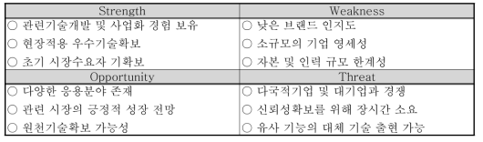 SWOT 분석을 통한 사업화 전략