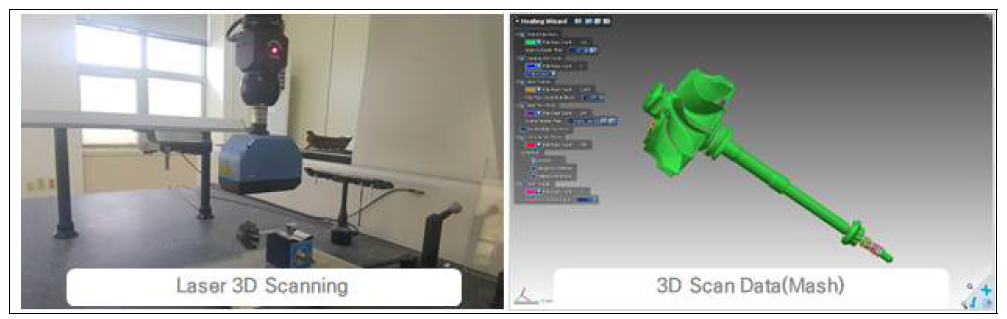 개발대상 부품(터빈 휠) 삼차원 데이터 획득