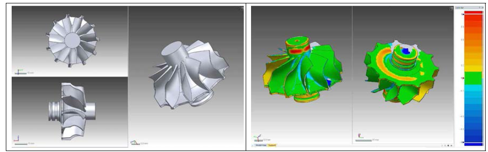 편차범위 100㎛를 만족하는 터빈 휠 3D Design 확보