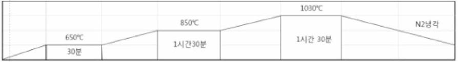 G6，F55소재 적층제조후 열처리(소입) 조건