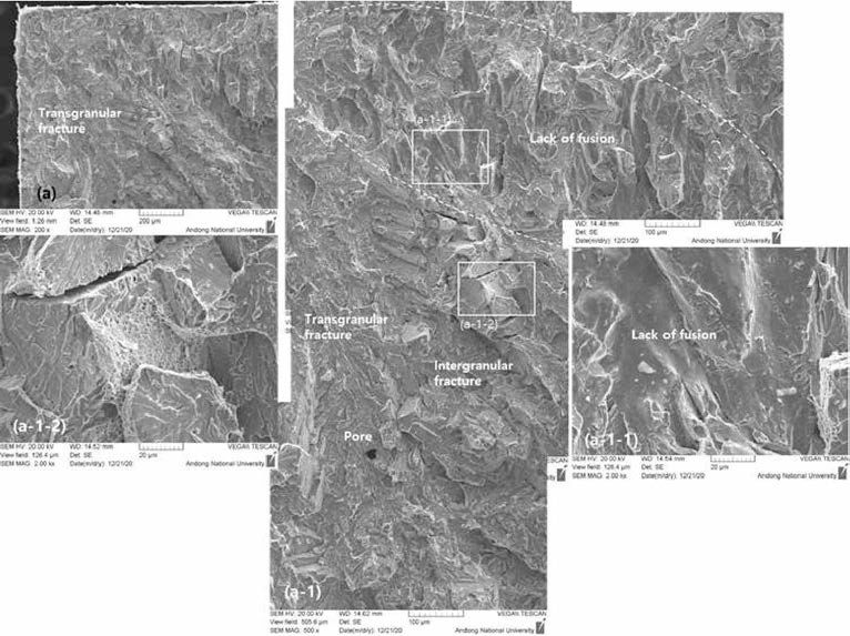 접합강도 시험 파면 SEM 관찰결과(Bond-No1-U)