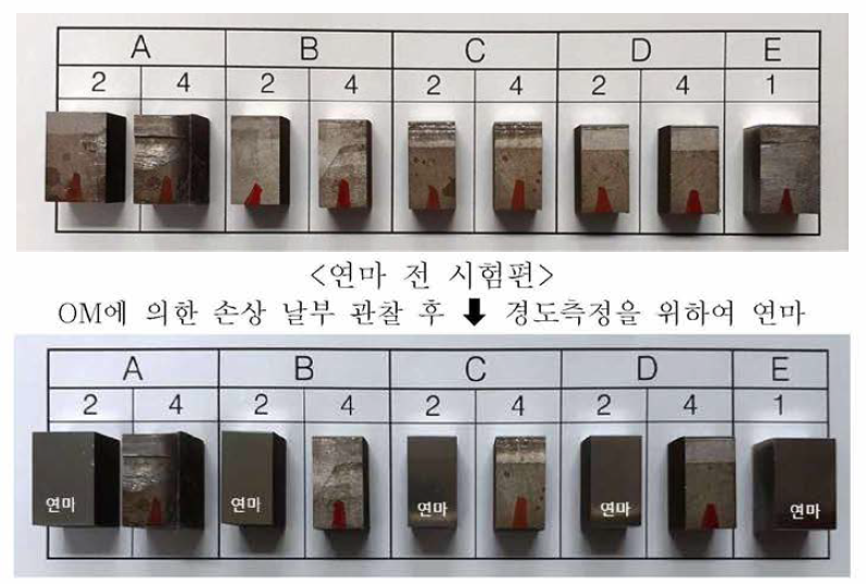 연마 후 시험편