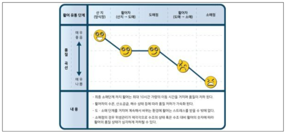 활어 유통 단계에 따른 고객여정지도