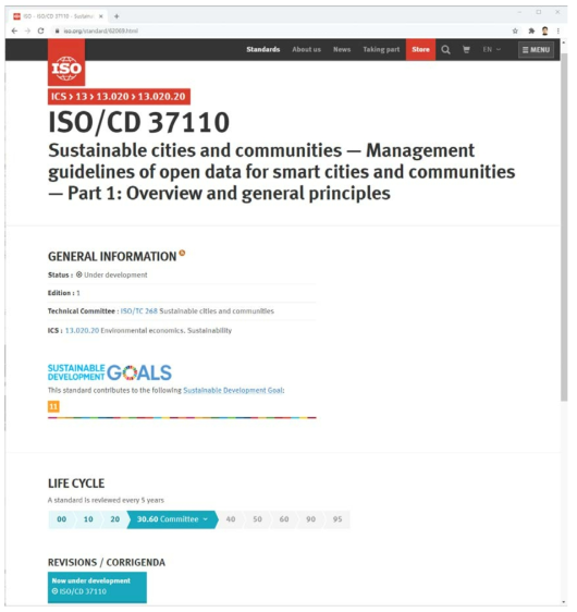 스마트시티 공개데이터 관리체계 CD 승인(ISO stage code 30.60) 관련 증빙