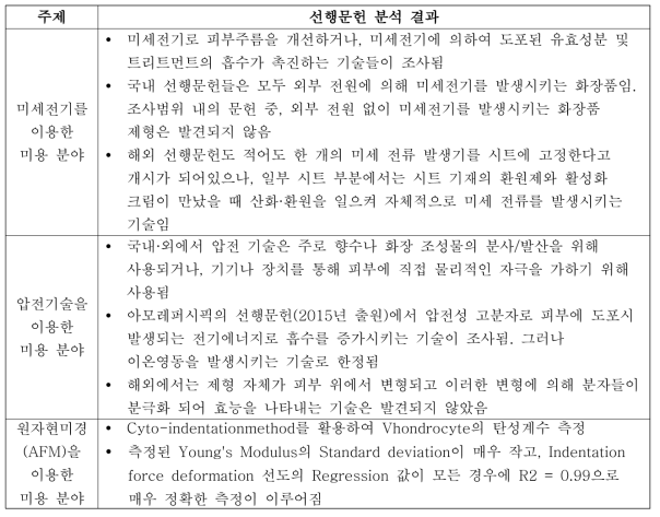 선행문헌 분석 결과