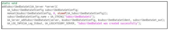 addSubscribedDataSet Function 코드