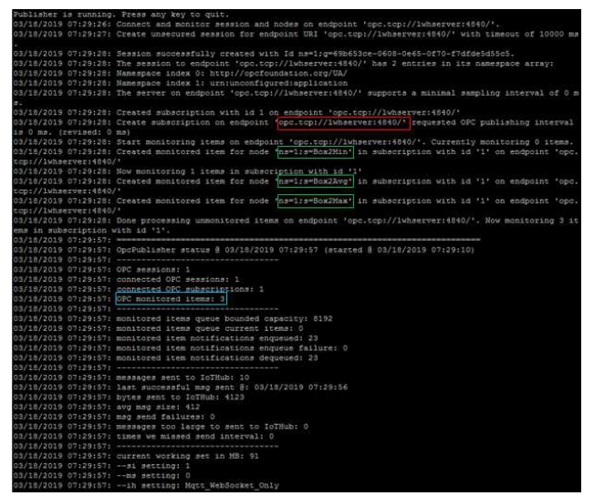 OPC Publisher Docker Container 실행